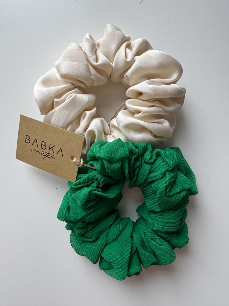 Zestaw jedwabnych gumek scrunchies obraz 1