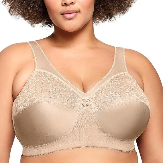 Immagine di Glamorise Beige Lace Bra 2