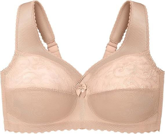 Immagine di Glamorise Beige Lace Bra 4