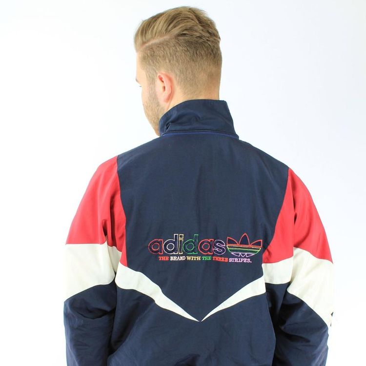 Adidas Adidas Vintage Sports Track Jacket | Navy / Red / White | Mens | Good Condition / Minor Wear | CRAZY product image
