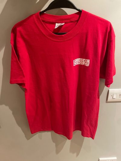 Hanes Heavyweight Red T-Shirt With American Wedding Print 2