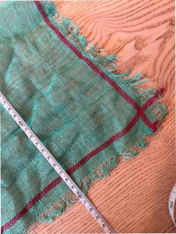 Pañuelo 100% Lino color menta y blanco 🦋 Hecho en India 5