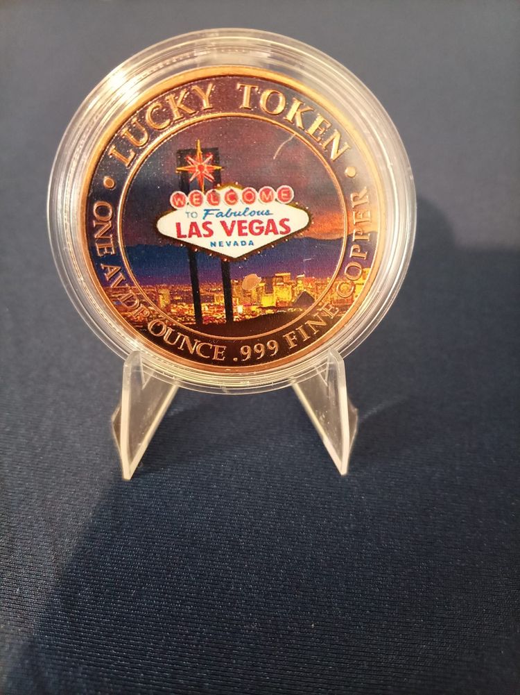 1 oz copper Lucky Token Coin las Vegas 