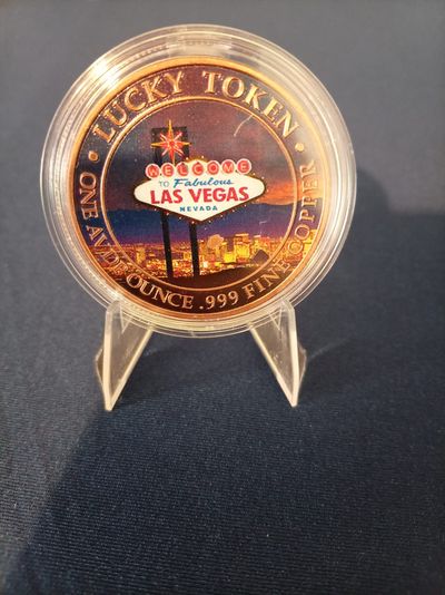 1 oz copper Lucky Token Coin las Vegas