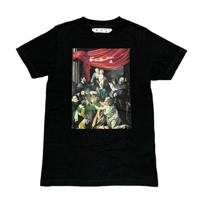 Off White Small Tee Caravaggio Arrows Black T-Shirt Virgil Abloh
