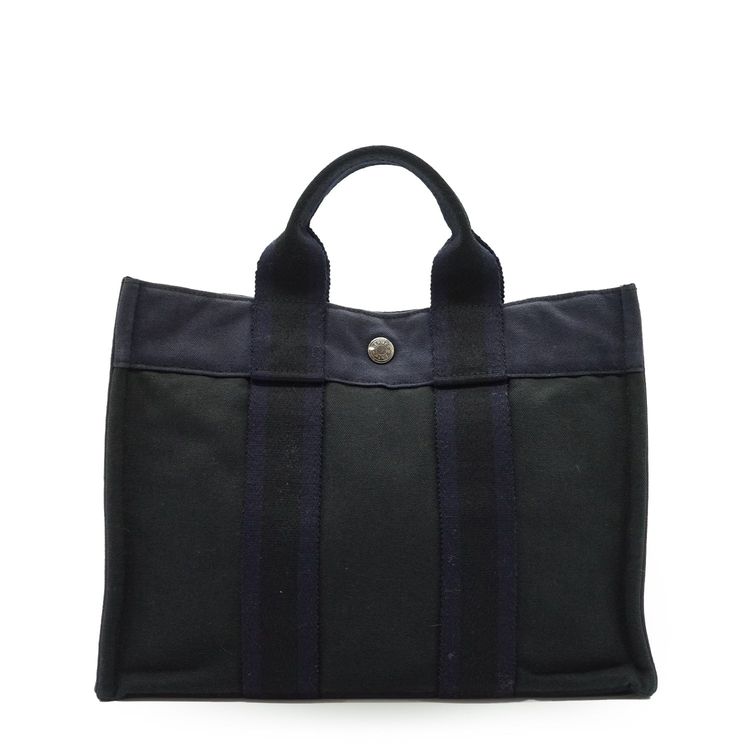 Borsa Hermes Fourre Tout PM Vintage Blu Navy e Nera