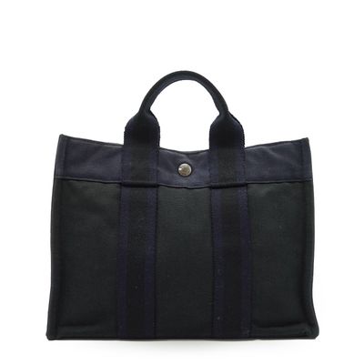 Borsa Hermes Fourre Tout PM Vintage Blu Navy e Nera