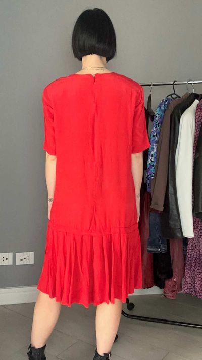 Abito rosso in seta 4