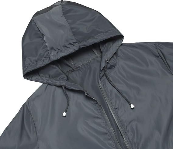 Grey Hooded Windbreaker Jacket image 4