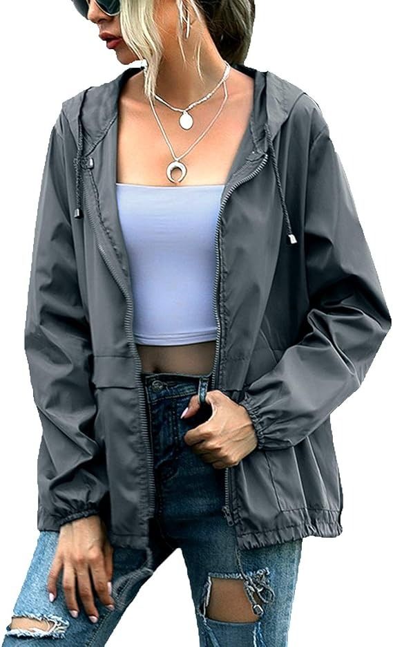 Grey Hooded Windbreaker Jacket image 1