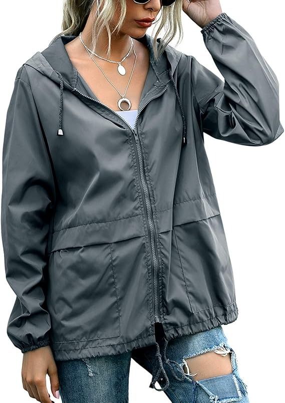 Grey Hooded Windbreaker Jacket image 2
