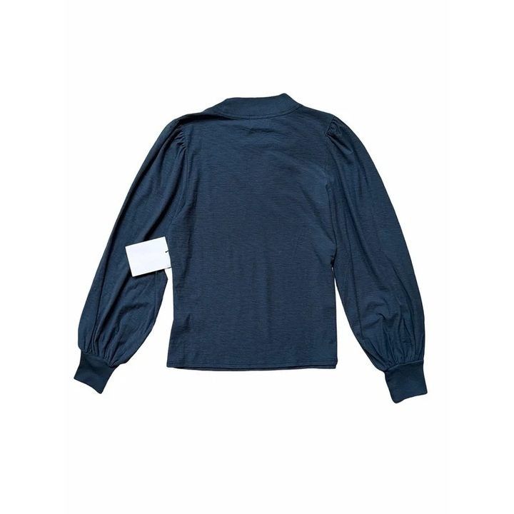 Immagine di Navy Long Sleeve Top With Keyhole Neckline 2