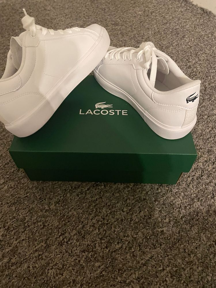 Lacoste white synthetic sneakers