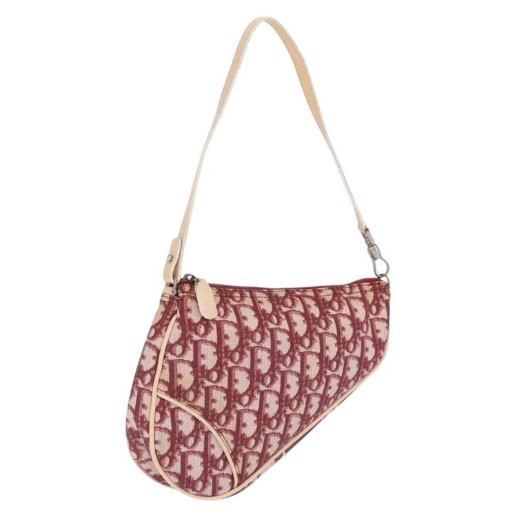 Christian Dior Trotter Canvas Saddle Accessory Pouch PVC Red Silver Auth 210757V - Jerrillo
