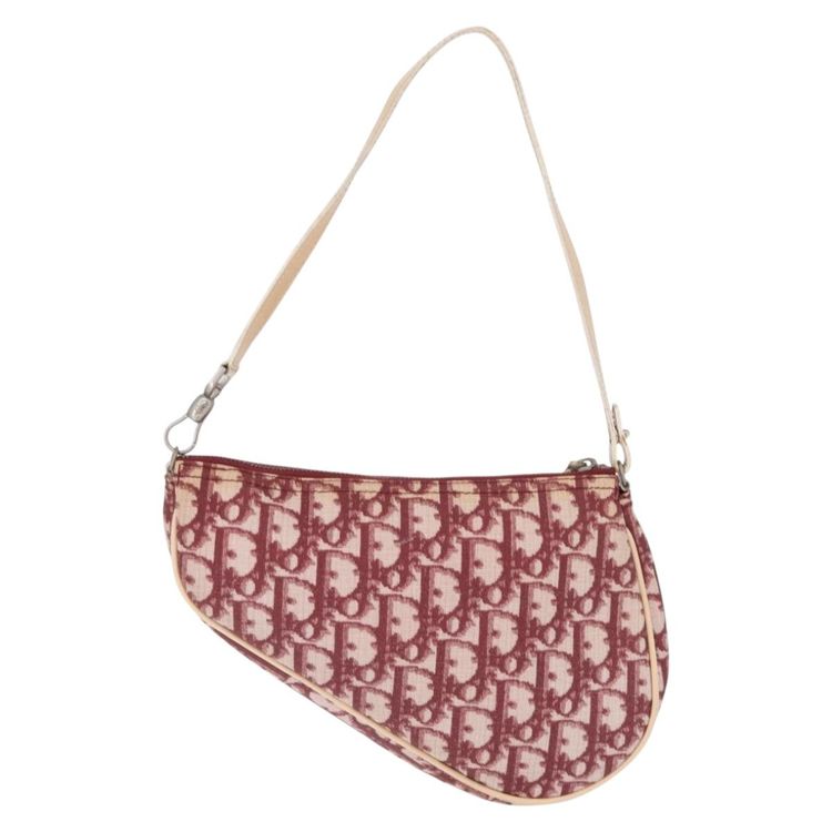 Christian Dior Trotter Canvas Saddle Accessory Pouch PVC Red Silver Auth 210757V - Jerrillo image 3
