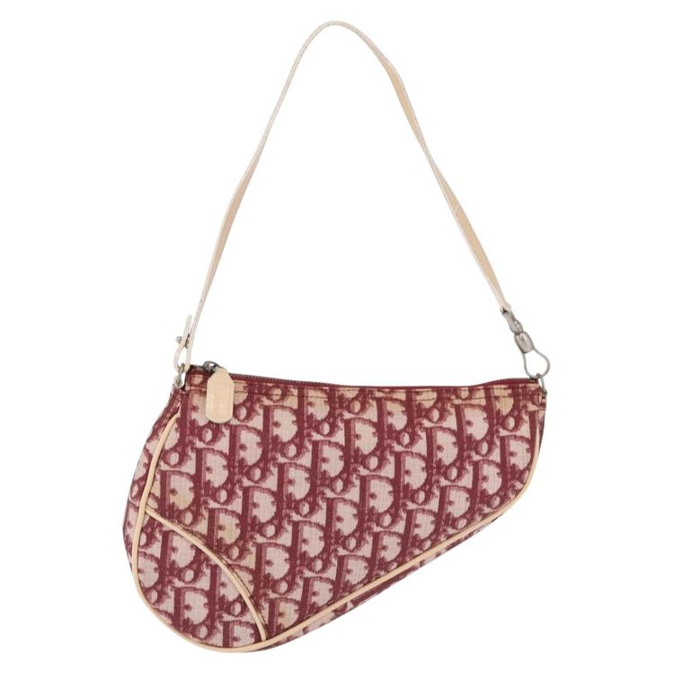 Christian Dior Trotter Canvas Saddle Accessory Pouch PVC Red Silver Auth 210757V - Jerrillo image 2