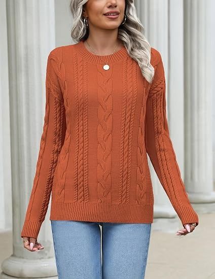 Orange Cable Knit Sweater
