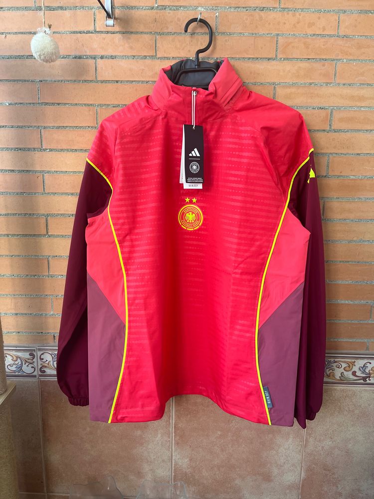 Adidas Red And Maroon Sports Jacket With Germany Emblem