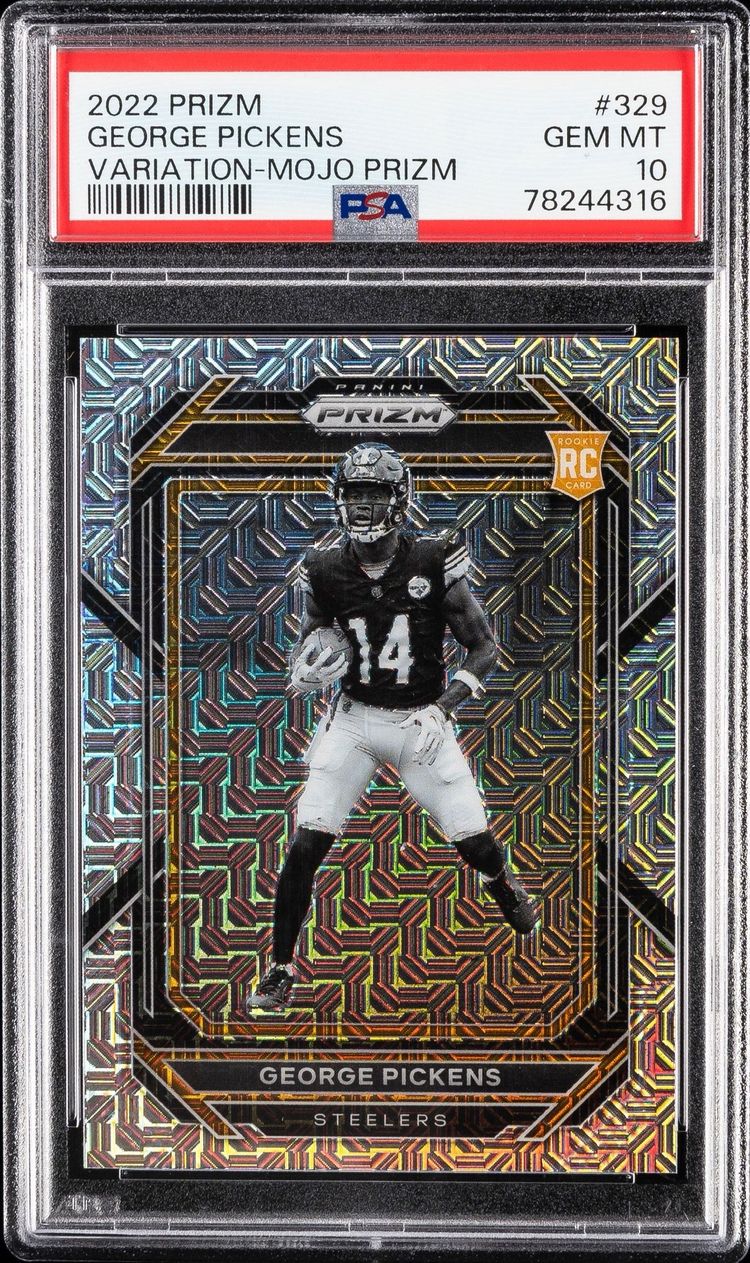 BLACK ICE 🔥” — 2022 Prizm George Pickens Mojo Prizm /25 PSA 10 RC 💎