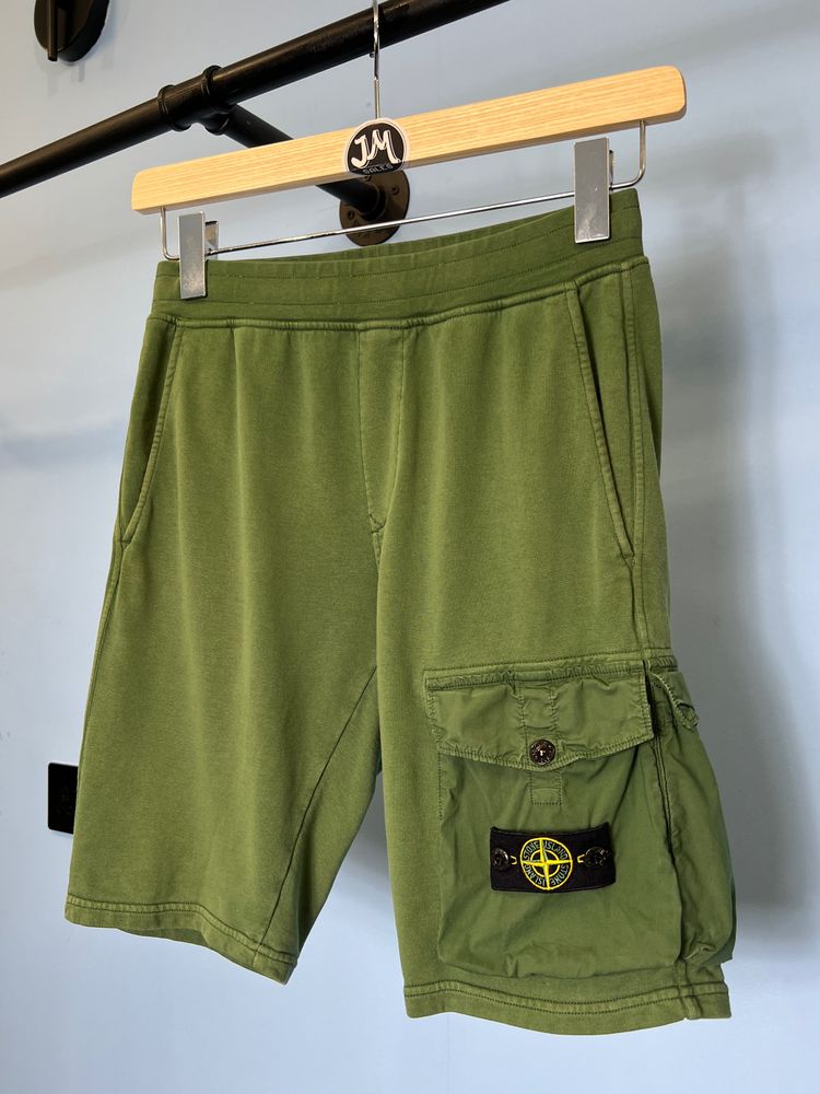 Age 12 Stone Island Junior Green Cargo Jogger Shorts 26W 28W