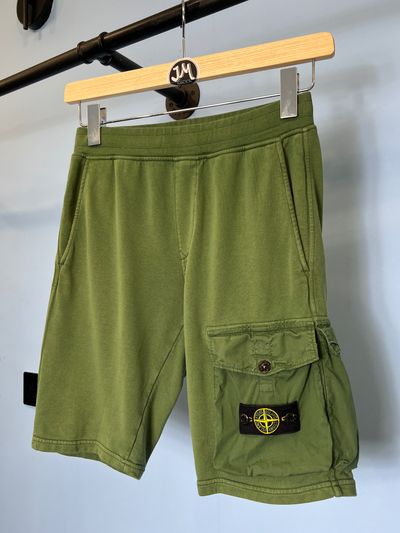 Age 12 Stone Island Junior Green Cargo Jogger Shorts 26W 28W