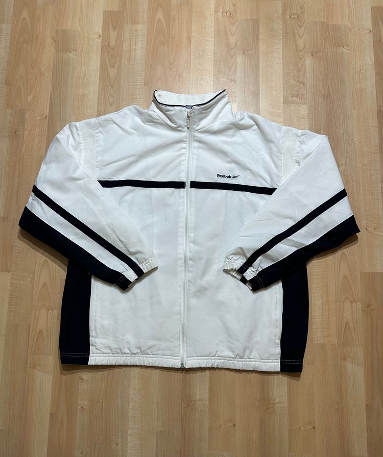 Reebok White And Black Zip-Up Jacket