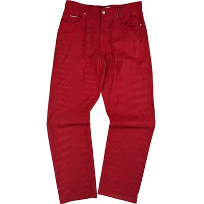 Versace Classic Striped Trousers Red 1