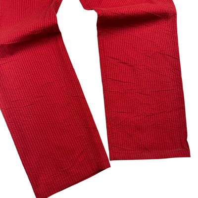 Versace Classic Striped Trousers Red 7