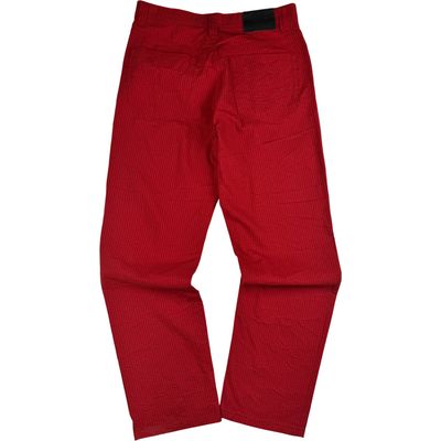 Versace Classic Striped Trousers Red 5