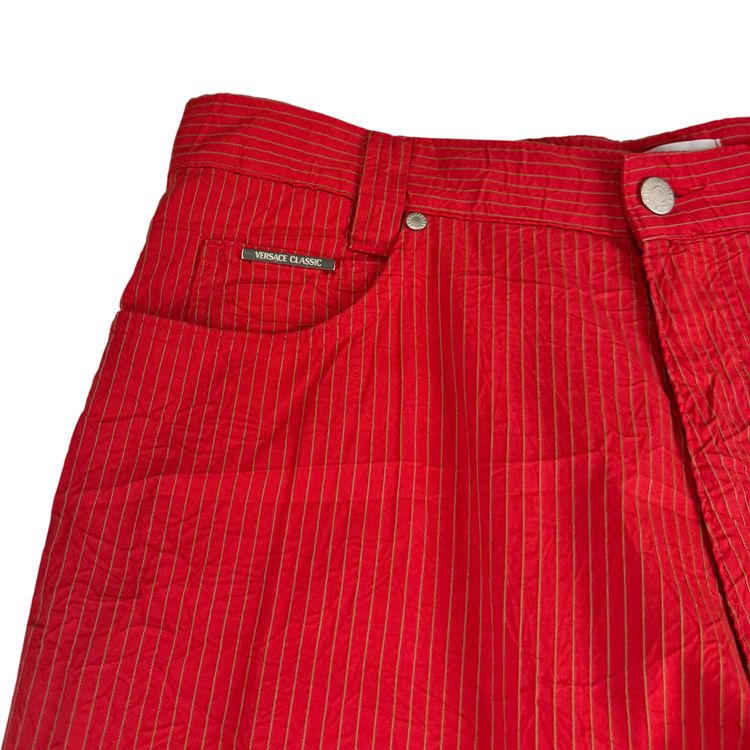 Versace Classic Striped Trousers Red 8