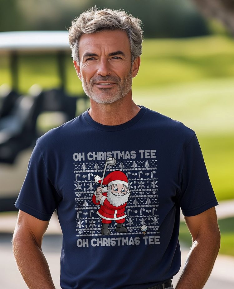 Golf Oh Christmas T-shirt Santa's AU 7