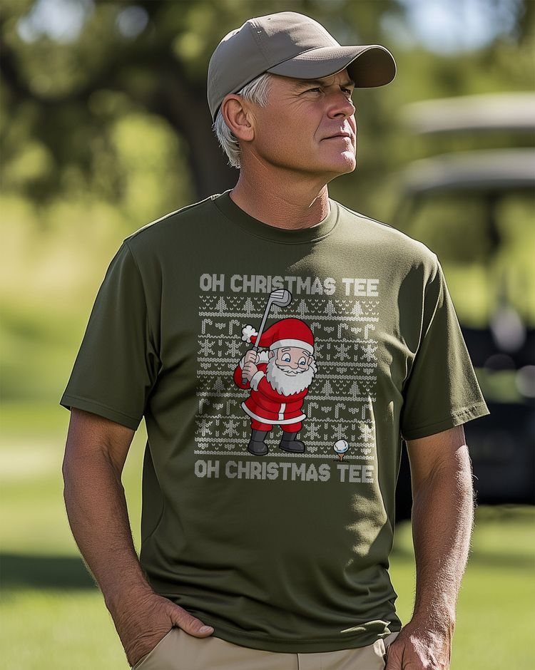 Golf Oh Christmas T-shirt Santa's AU 10