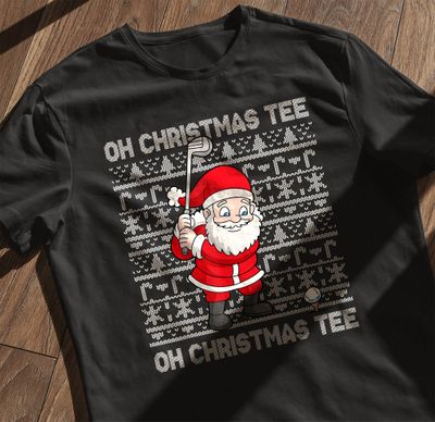 Golf Oh Christmas T-shirt Santa's AU 5