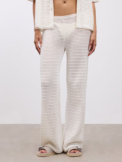 Arne - Womens Crochet Trouser - Ecru