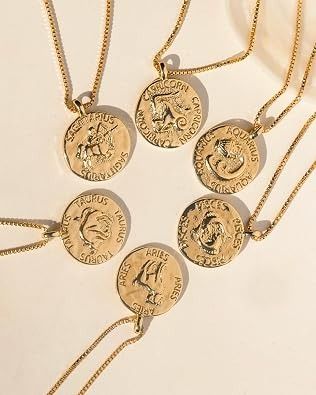 Gold Zodiac Sign Necklaces imagen 2
