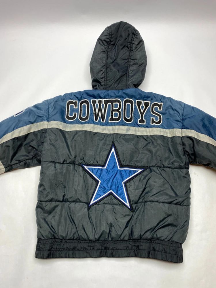 Dallas Cowboys NFL Hooded Puffer Jacket (Youth Size / Approx. 24” Chest)
