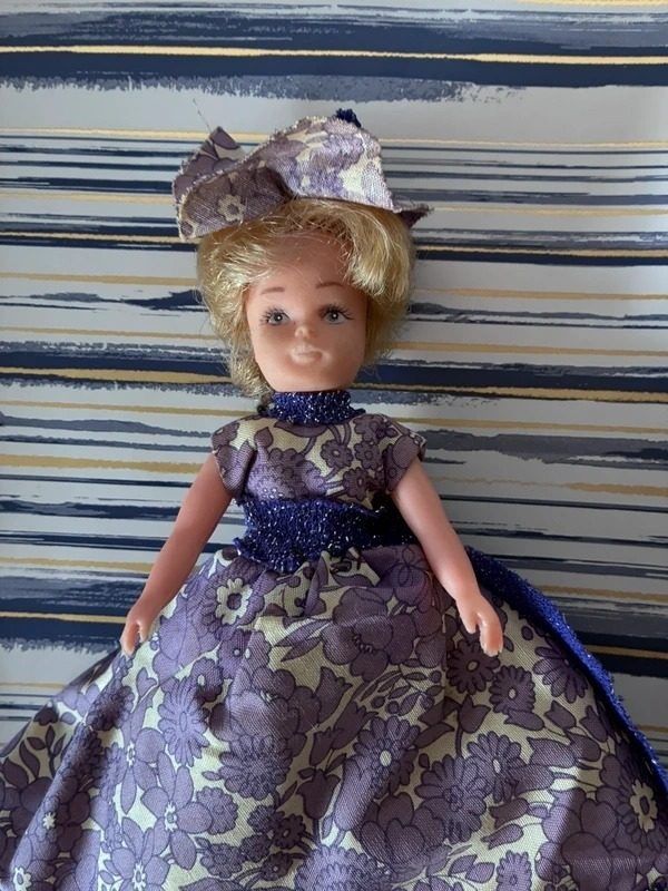 Purple Floral Dress Doll With Matching Hat image 3