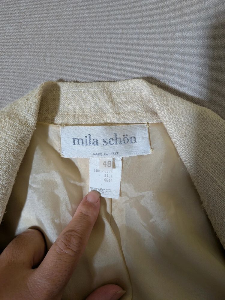 Completo vintage Mila Schön 100% Seta (Giacca + Gonna) - TG 48 image 3