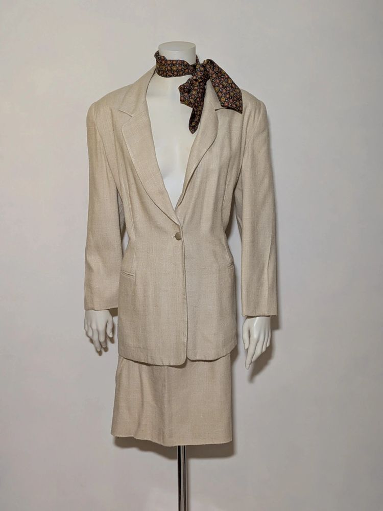 Completo vintage Mila Schön 100% Seta (Giacca + Gonna) - TG 48