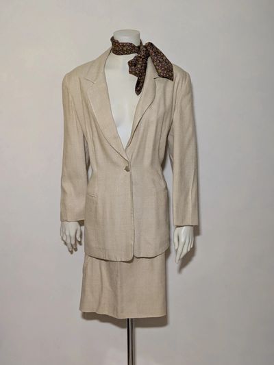 Completo vintage Mila Schön 100% Seta (Giacca + Gonna) - TG 48