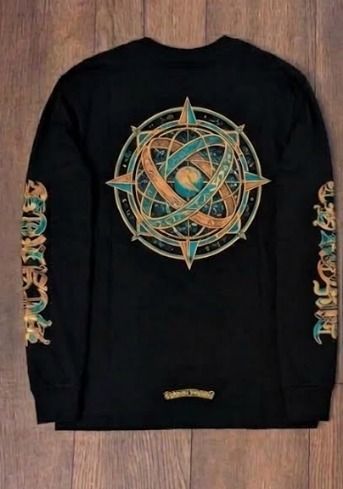 COMPASS Black Long Sleeve Shirt With Compass And Atomic Design product image