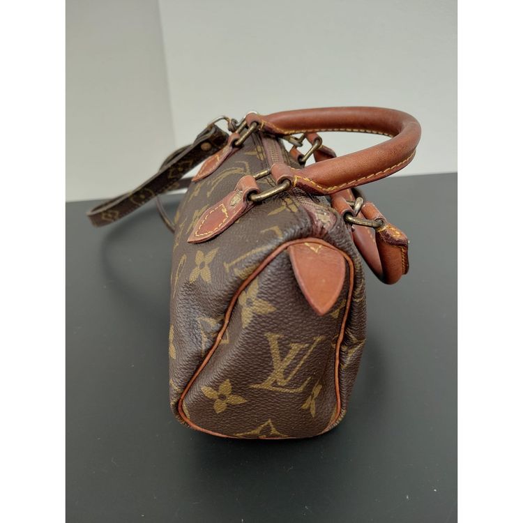 Louis Vuitton Nano Speedy / Mini HL brown leather vintage bag image 4
