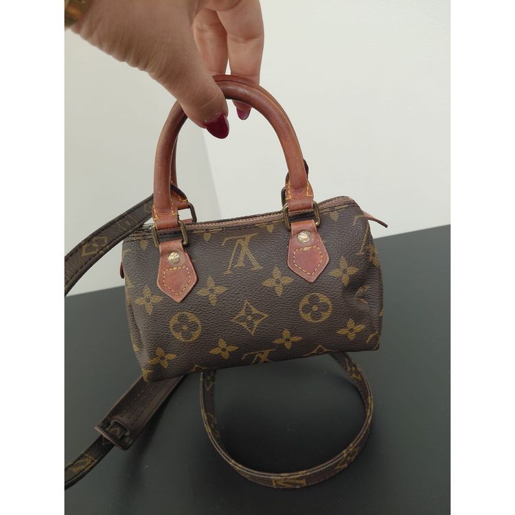 Louis Vuitton Nano Speedy / Mini HL brown leather vintage bag image 9