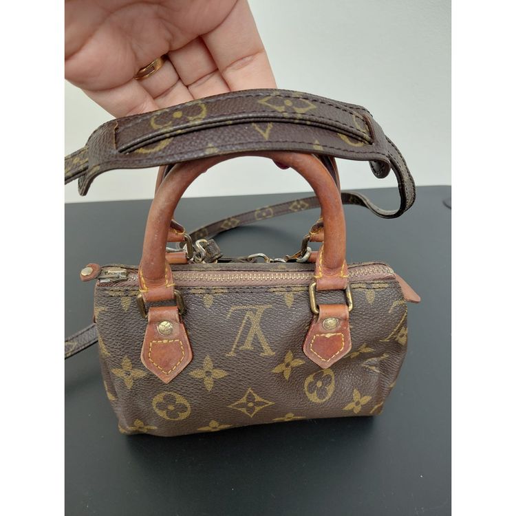 Louis Vuitton Nano Speedy / Mini HL brown leather vintage bag image 10
