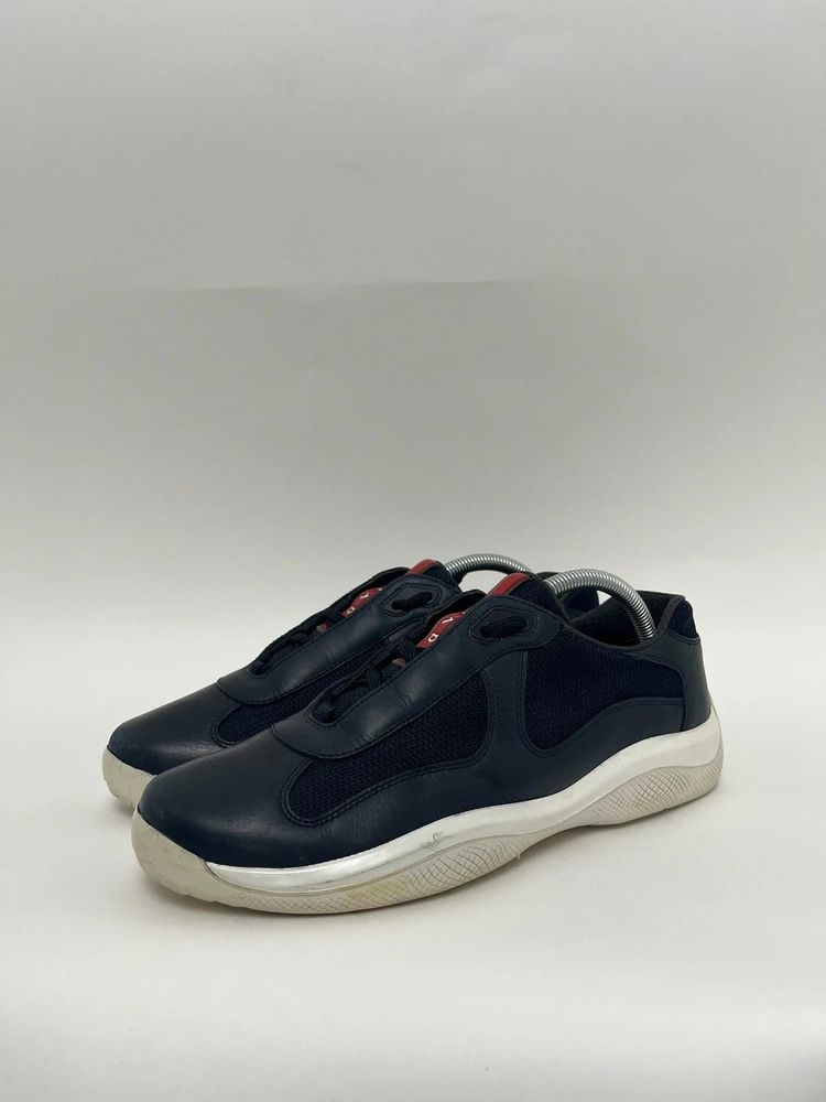 Prada Navy Blue Leather Americas Cups image 1