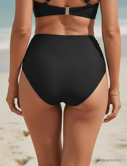 Immagine di Black High-Waisted Bikini Bottoms 2