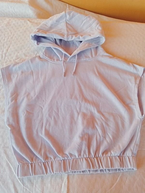 Light violet lilla Sleeveless Hoodie Terranova crop imagen 1