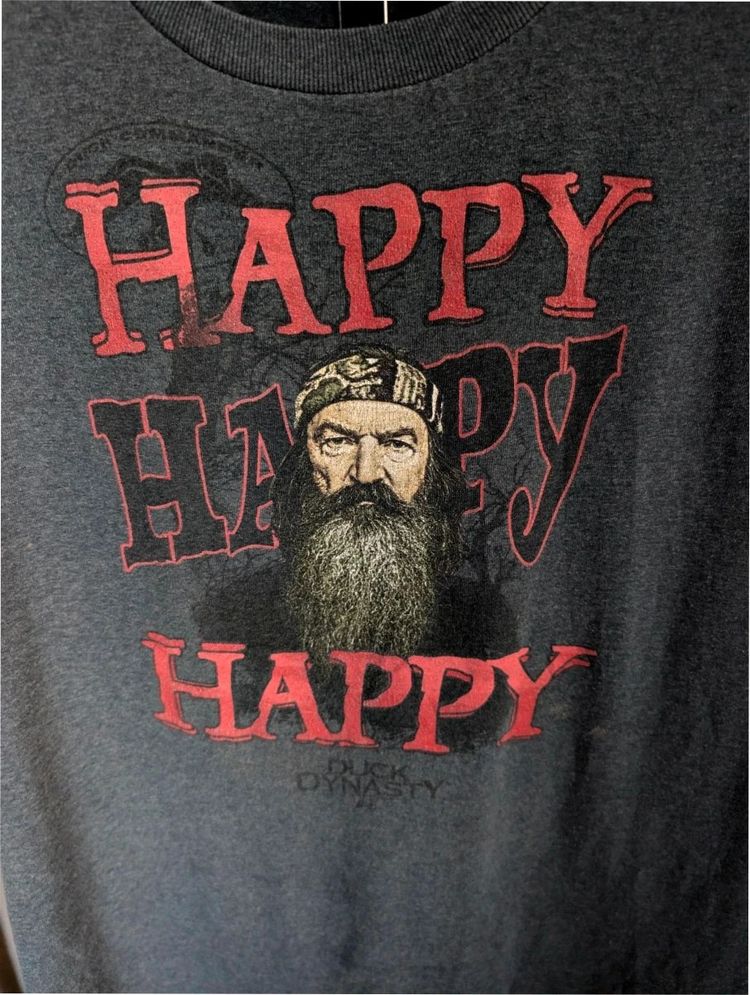 Duck Dynasty Youth T-Shirt XL Grey Redneck Happy Happy Happy imagen 5