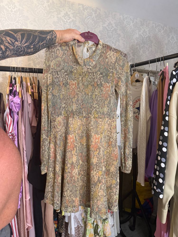Long Sleeve Patterned Dress