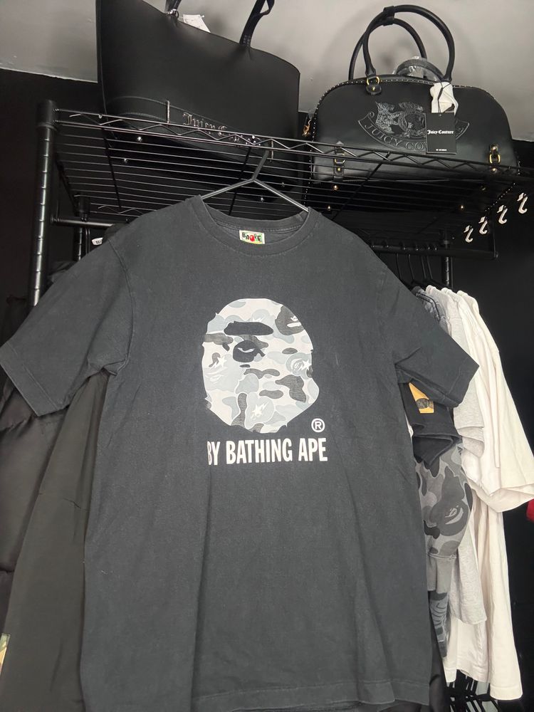 A Bathing Ape (BAPE) black Camo print T-Shirt